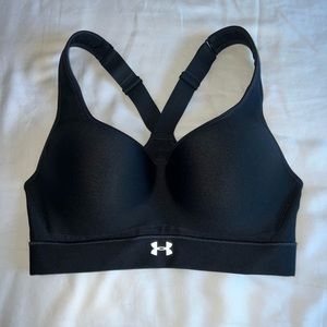 LIKE NEW‼️ Under Armour High Support Crossback Black Sports Bra Size 34C